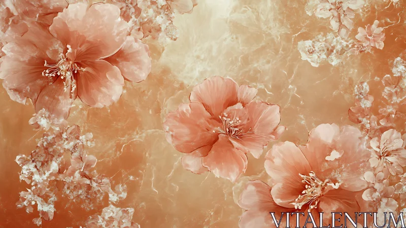 Chromatic macro study of translucent peach floral diffusion.