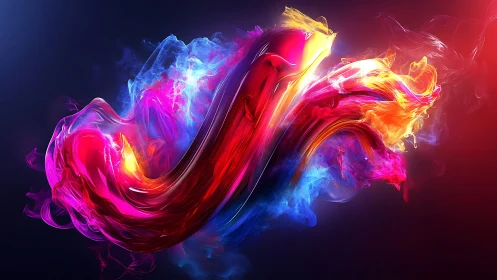 Swirling rivers of neon color dancing through the dark.