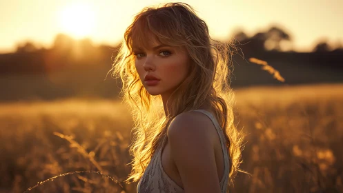 Sunlit gaze lingers softly over a golden field of silence