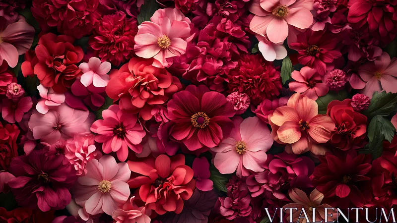 Crimson Bloom Cascade: Layered Petals in Radiant Pink Splendor.