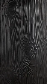 Charcoal black wood grain with sculpted knot textures.