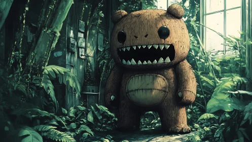 Soft monster guardian wandering through a secret jungle.