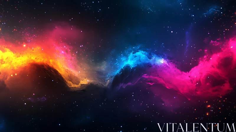 Color-swept cosmic clouds drifting through quiet starlight.