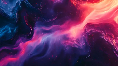 Radiant cosmic nebula drifts across deep violet space