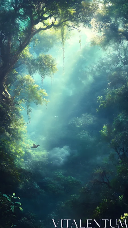 Luminous Tropical Canopy with Diffused Atmospheric Light.