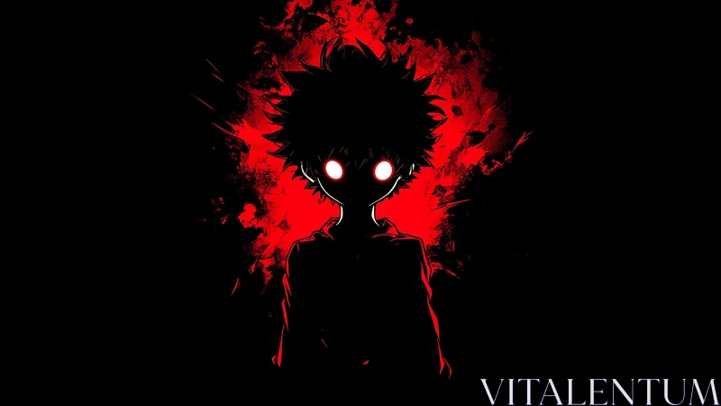 Crimson-eyed shadow kid ignites a storm of inky darkness.