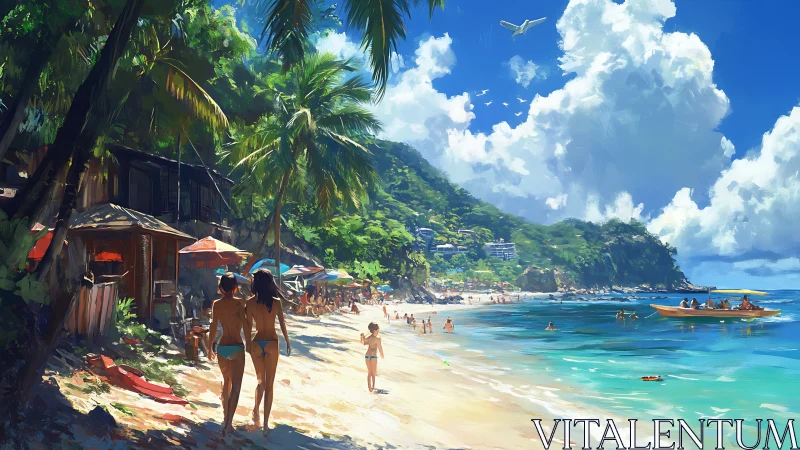 Tropical Beach Paradise Beckons Sun Seekers