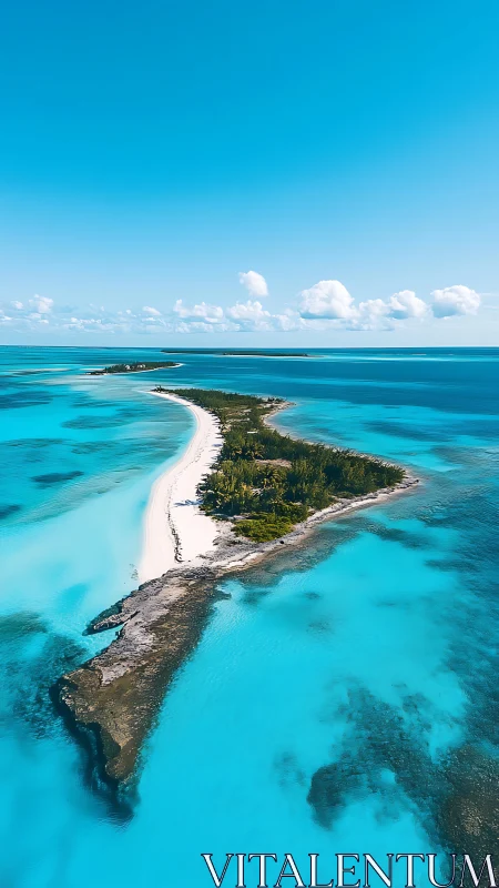 Tropical Atoll Formation With Pristine White Sand.