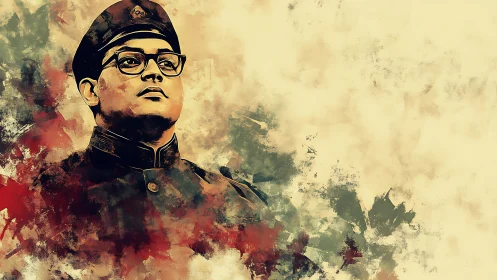 Resolute officer in swirling tricolor memory storm.