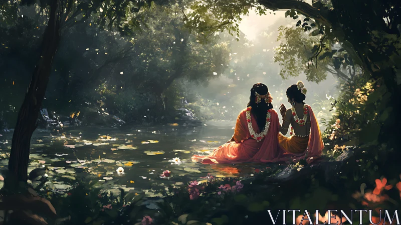 Riverbank whispers in garlands, sunlight, and quiet wonder.