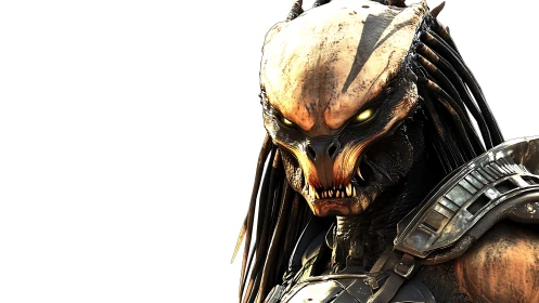 Armored alien hunter rendered with high-detail specular lighting