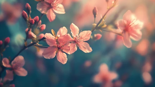 Whispers of springtime on dreamy pastel cherry blossoms.