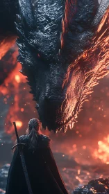 Dragonfire standoff as lone warrior meets a molten-eyed titan.