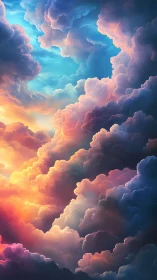 Dream-bright sunset clouds drifting through painted sky.
