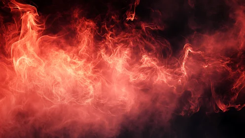 Dense red flames with black smoke filling composition
