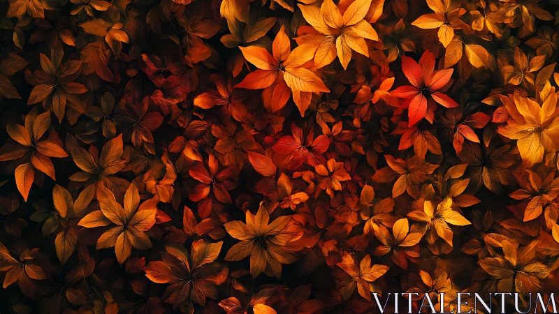 Autumn foliage pattern glows with deep ember gradients.