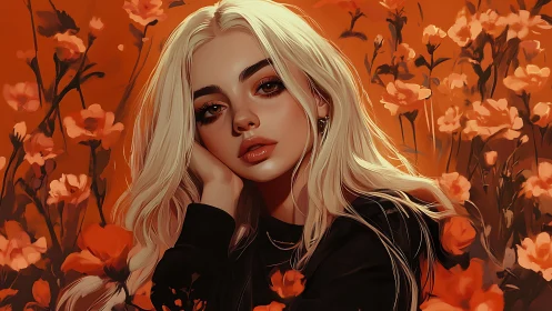 Honeyed poppy light lingers on a wistful golden gaze