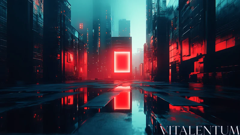 Neon portal commands cyberpunk city of mirrored steel.