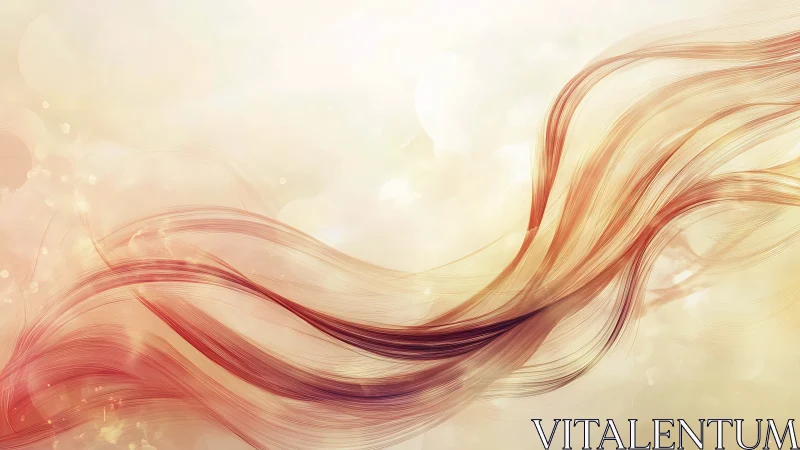 Golden light trails flow across soft abstract horizon.