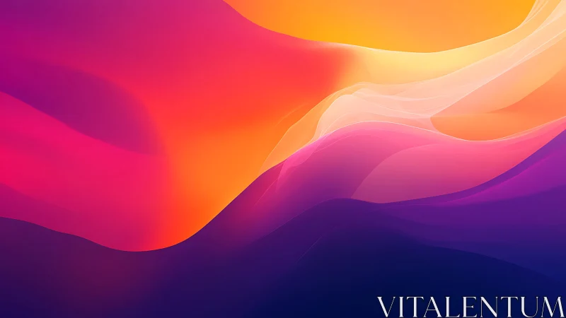 Gradient color waves form layered abstract digital landscape