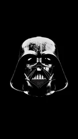 Bold sci fi helmet portrait glows sharply against black space