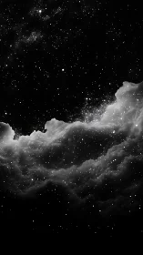 Midnight nebula surf where star-spray kisses shadowed clouds.