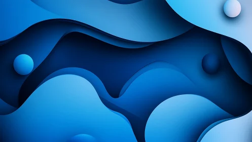 Layered blue currents quietly carve a floating paper sea