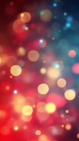 Glowing bokeh constellations drift through twilight color haze.