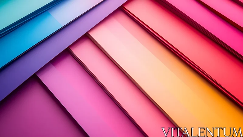 Layered gradient panels create a bold geometric color wave