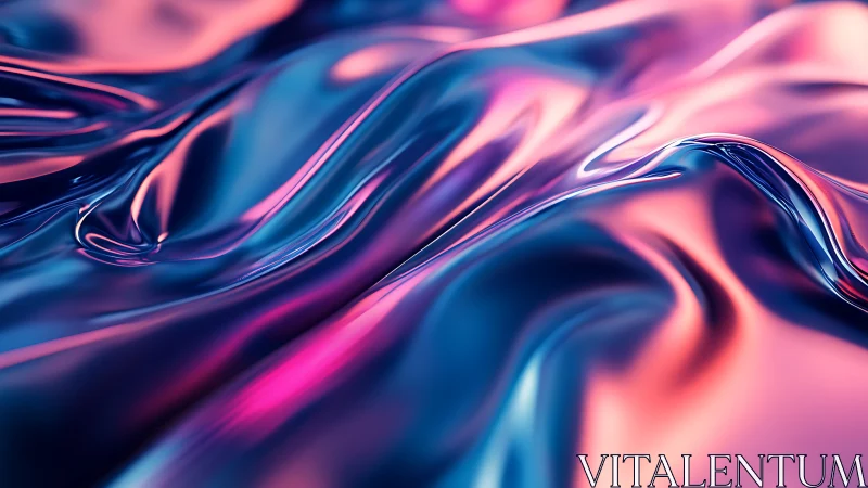 Dreamy neon ripples of silky blue and pink light waves.