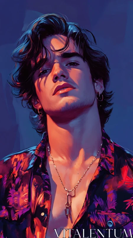 Neon dusk heartbreaker in tropical shadows and molten light.