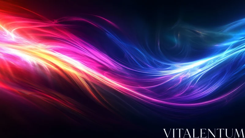 Neon plasma light trails arc across deep cosmic void.