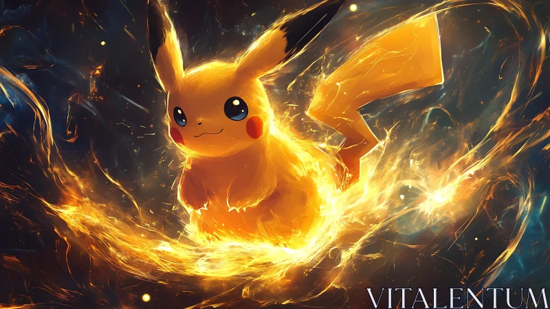 Electric creature channels blazing golden plasma storm.