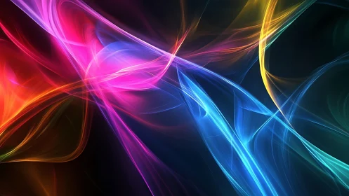 Prismatic Ribbons Collide in Neon Whispers of Lightstorm.