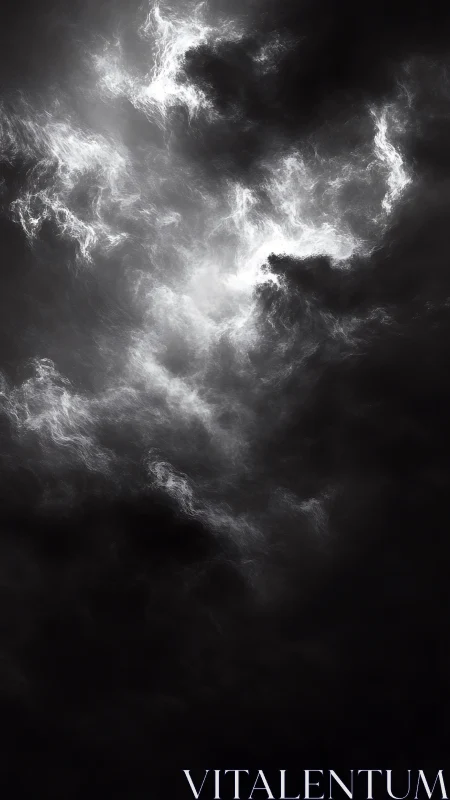 Stormlit cloud vortex carves light through dense shadow.