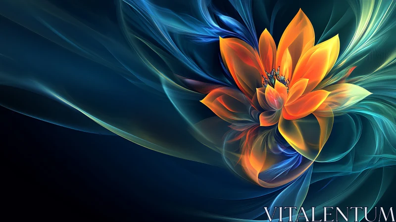 Spectral fluid-dynamics flower rendered as luminous vector bloom.