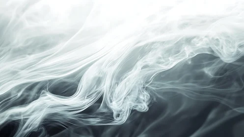 Ethereal White Smoke Swirling in Abstract Monochrome Style.