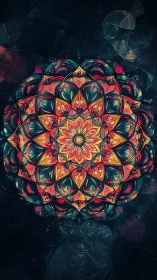 Radiant floral mandala glows against a deep cosmic night
