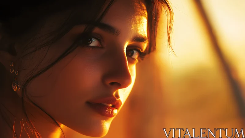 Sunlit close-up portrait with shallow depth and warm rim lighting