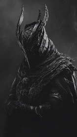Shadow warlord rises under jagged crown and tattered cloak.