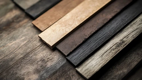 Wood floor samples display color variation from light to dark.