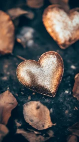 Golden Heart-Shaped Confections Dusted with Glitter