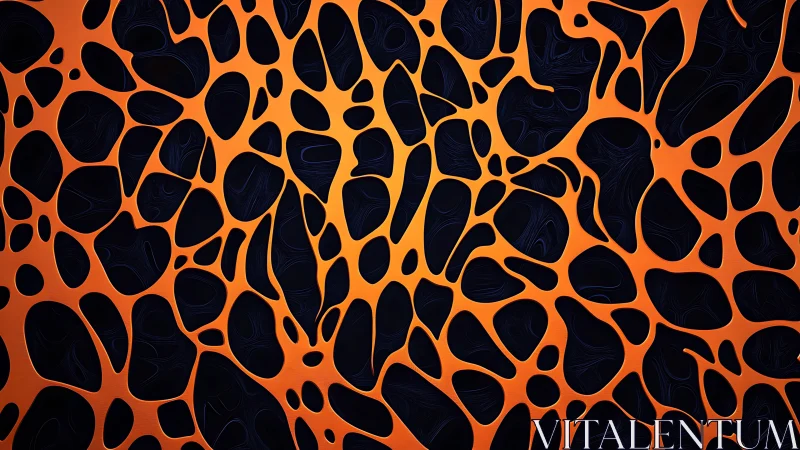 Molten ember lattice over midnight pools of quiet shadow.