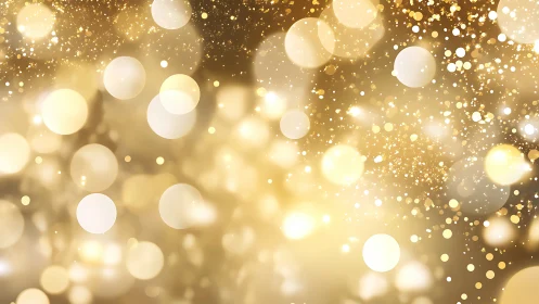 Golden bokeh light pattern with defocused circular points.