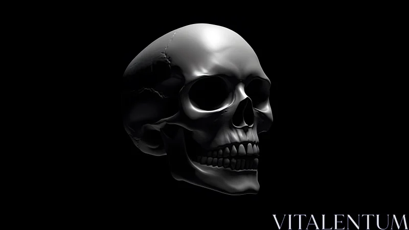 Realistic human skull in dramatic lighting, dark minimalist style. Realistic human skull in dramatic lighting, dark minimalist style.