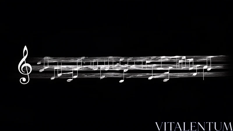 Minimalist music staff streaked with abstract white notes.