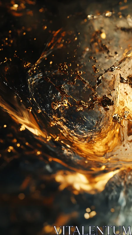 Golden Liquid Splash Impact.