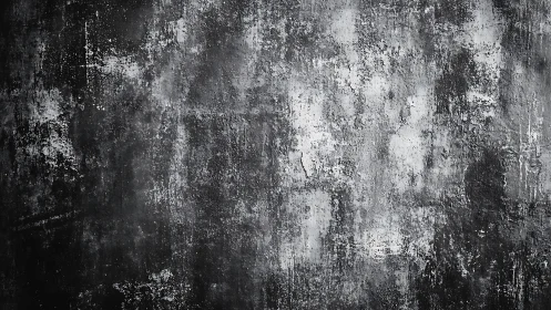 Monochrome textured surface displays irregular distressed pattern