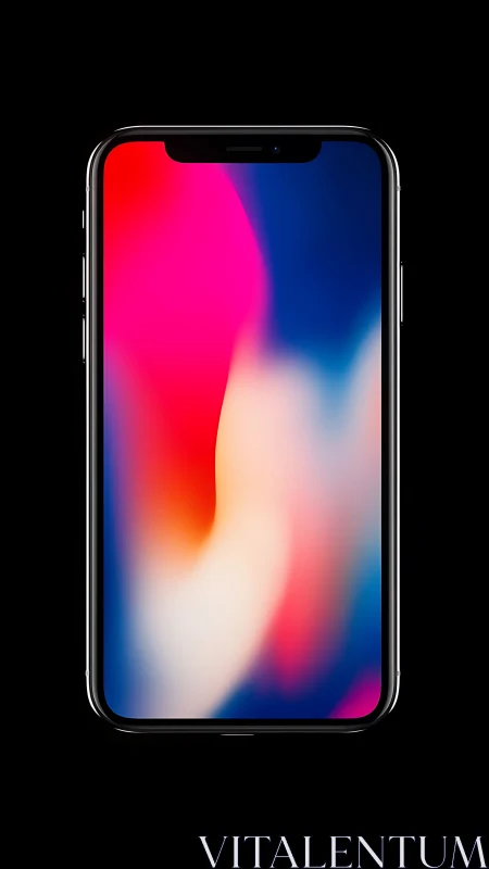 iPhone with Vibrant Gradient Wallpaper Display.