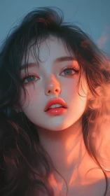 Cinematic close-up portrait with volumetric rim lighting and glow